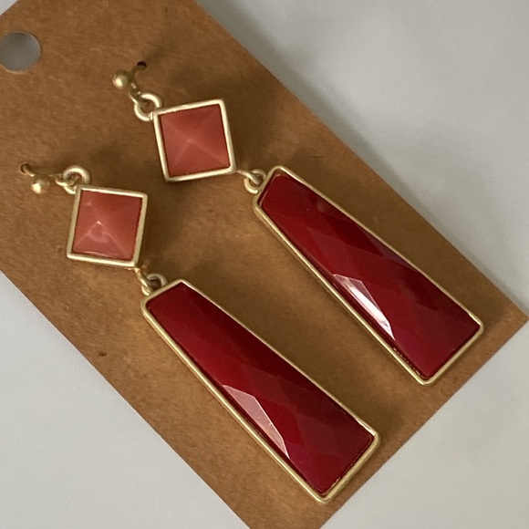 Satin Gold Tone Earrings - Picture 4 of 7